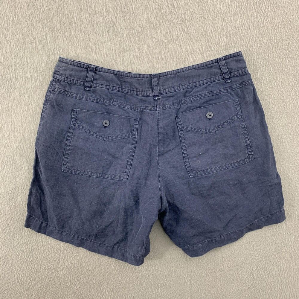 Tommy Bahama Linen Shorts Womens 2 Slate Blue Casual Utility Patch Pockets Beach - Picture 10 of 14